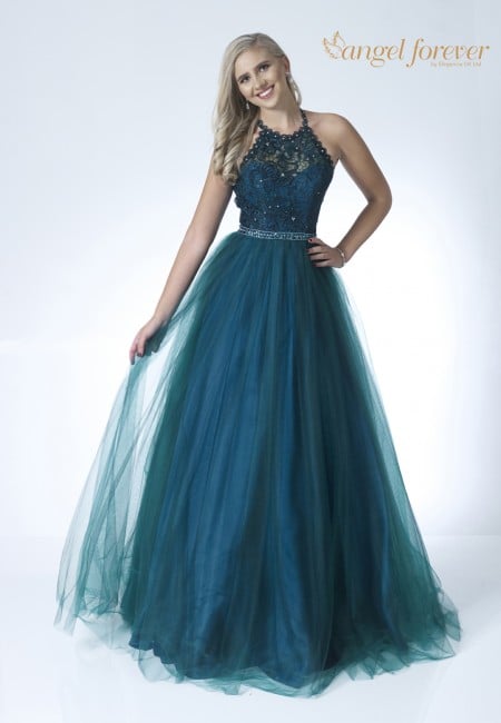 Angel Forever Green Tulle & Lace Ballgown